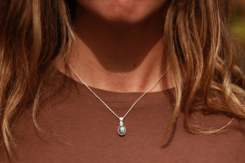 A Turquoise and Labradorite Pendant